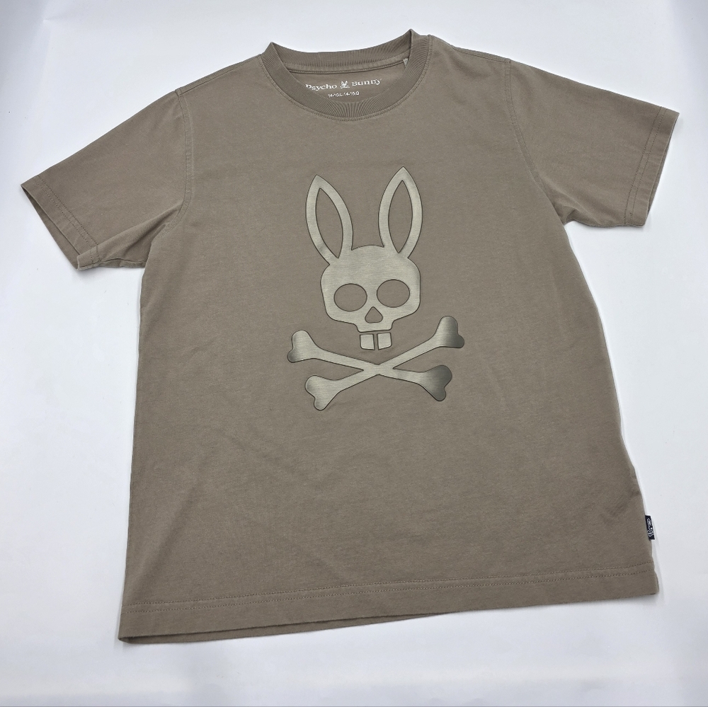 Psycho Bunny boys' tan graphic tee size L